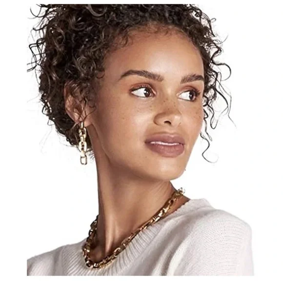 NWT 195.00 Eddie Borgo Supra Link Earrings necklace to match in closet) - Picture 2 of 3